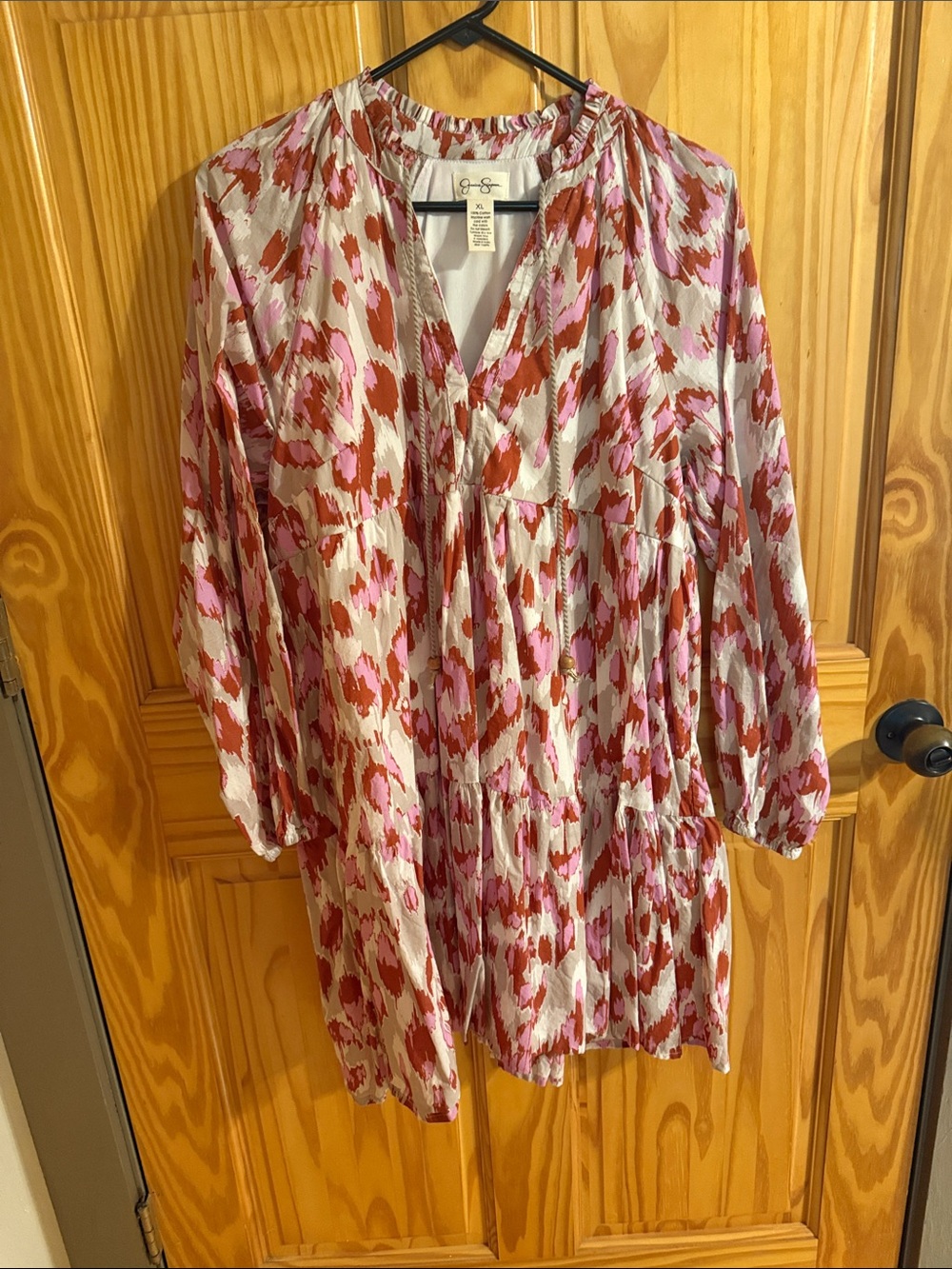 Jessica Simpson Pink and Rust Floral Mini Dress